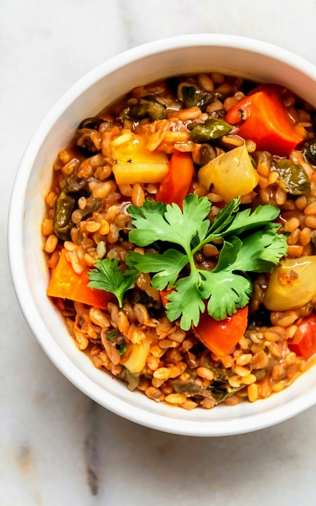 Vegan Lentil & Vegetable Stew With Brown Rice Recipe