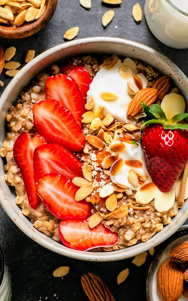 Vegan Oatmeal Bowl Sweet Breakfast Recipe plant-based Caavakushi