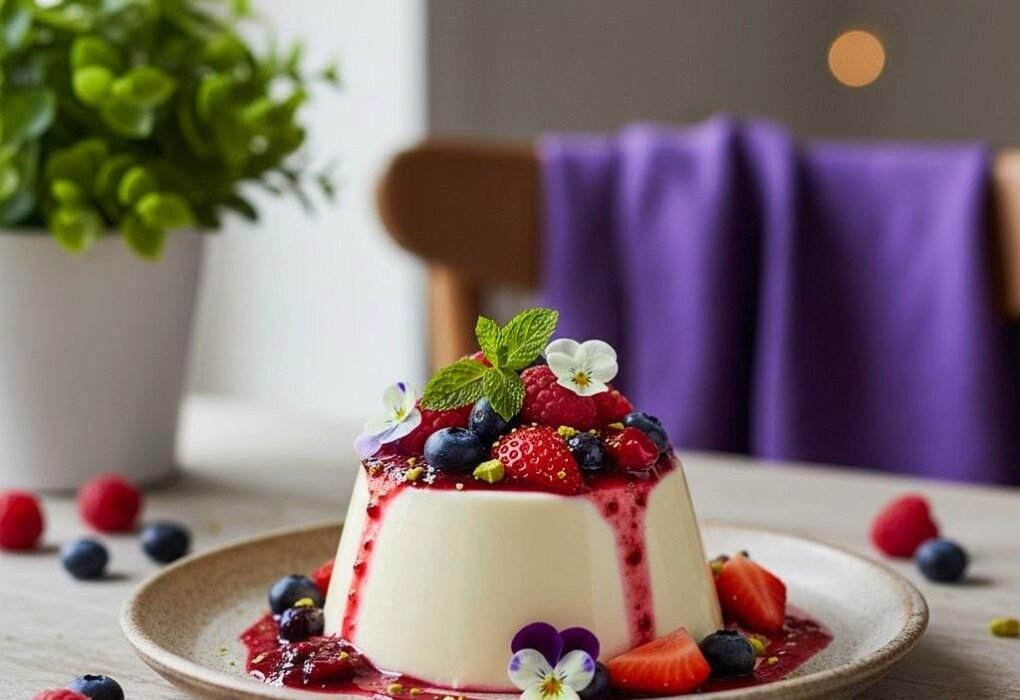 High Protein Vegan Panna Cotta & Cherry Compote Recipe Caavakushi