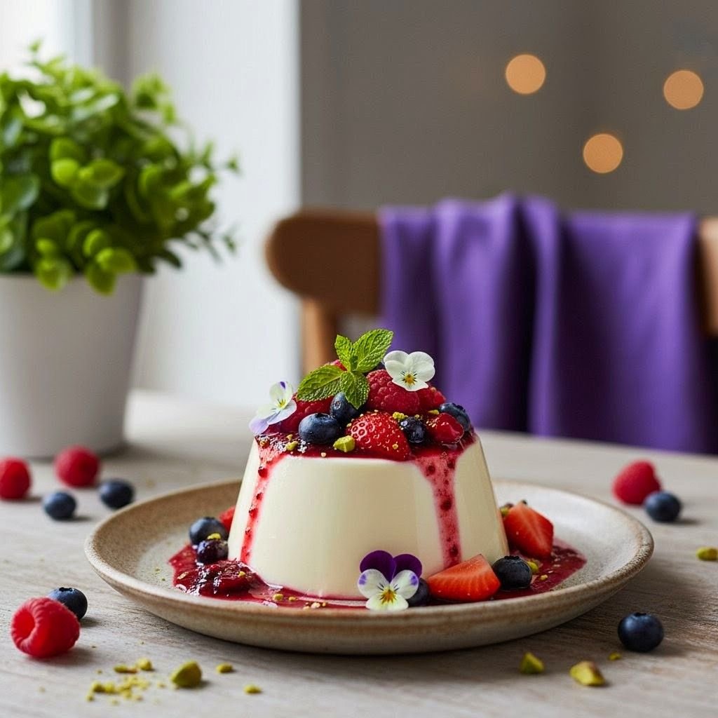 High Protein Vegan Panna Cotta & Cherry Compote Recipe Caavakushi