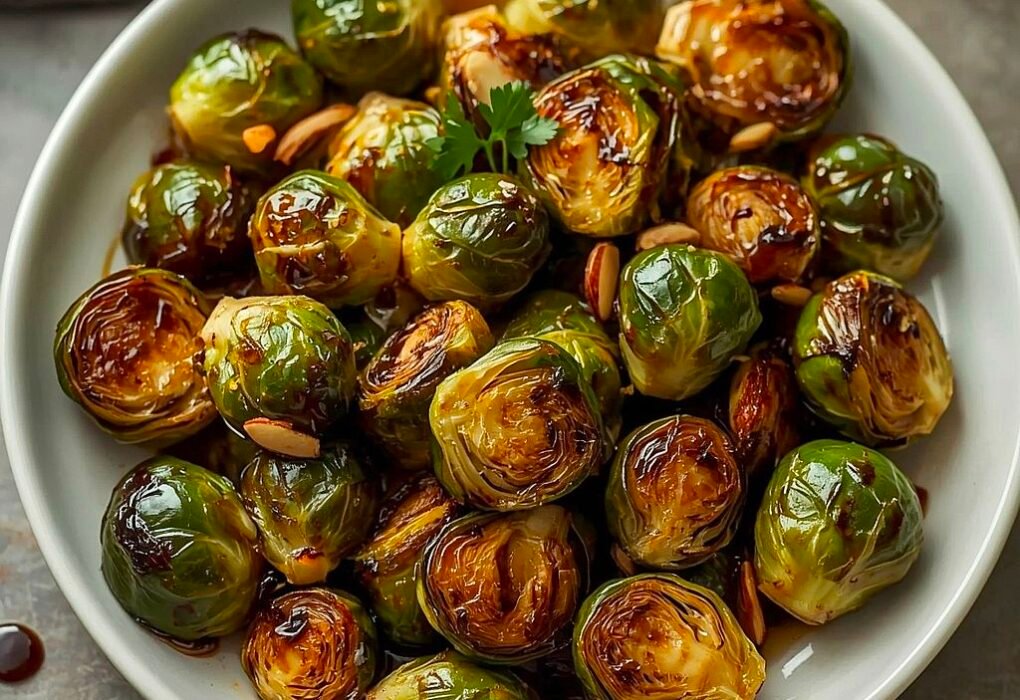 High Fibre Vegan Crispy Asian Oven Roasted Brussel Sprouts Recipe