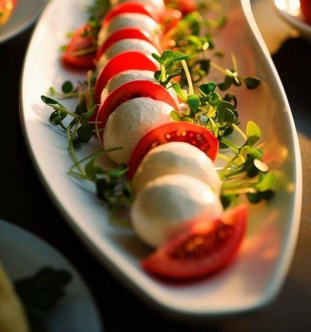 Heirloom Tomato & Cress Salad With Macadamia Buffala Mozzarella Recipe (Vegan) Caavakushi