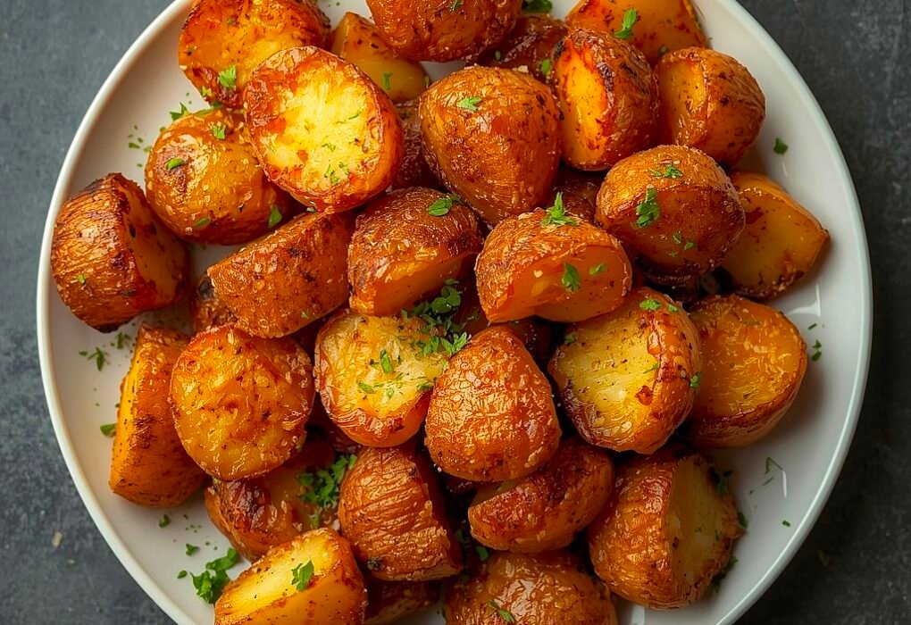 High Fibre Vegan Crispy Air Fryer Roasted Potatoes Recipe Caavakushi
