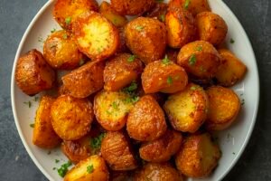 High Fibre Vegan Crispy Air Fryer Roasted Potatoes Recipe Caavakushi